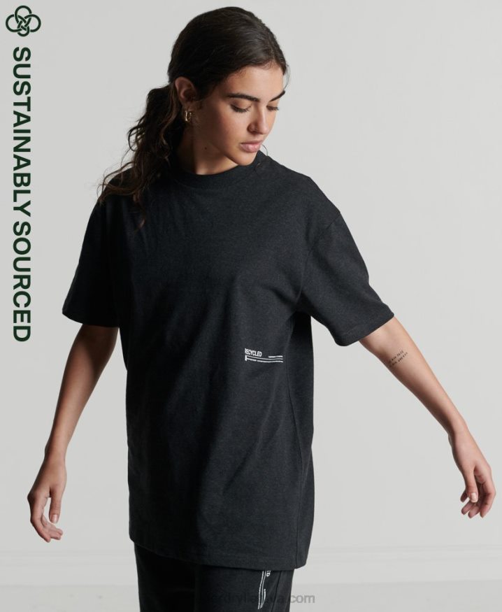 Superdry Recycled Micro Mid T-Shirt Black Women