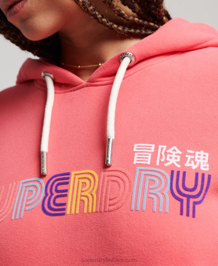 Superdry Retro Rainbow Hoodie Pink Women