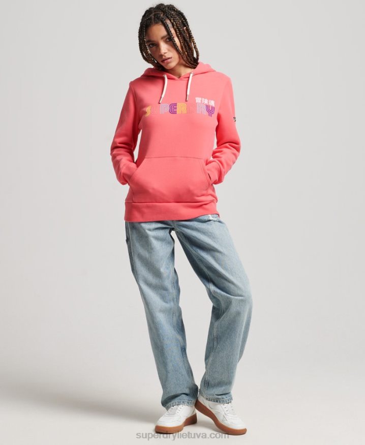 Superdry Retro Rainbow Hoodie Pink Women