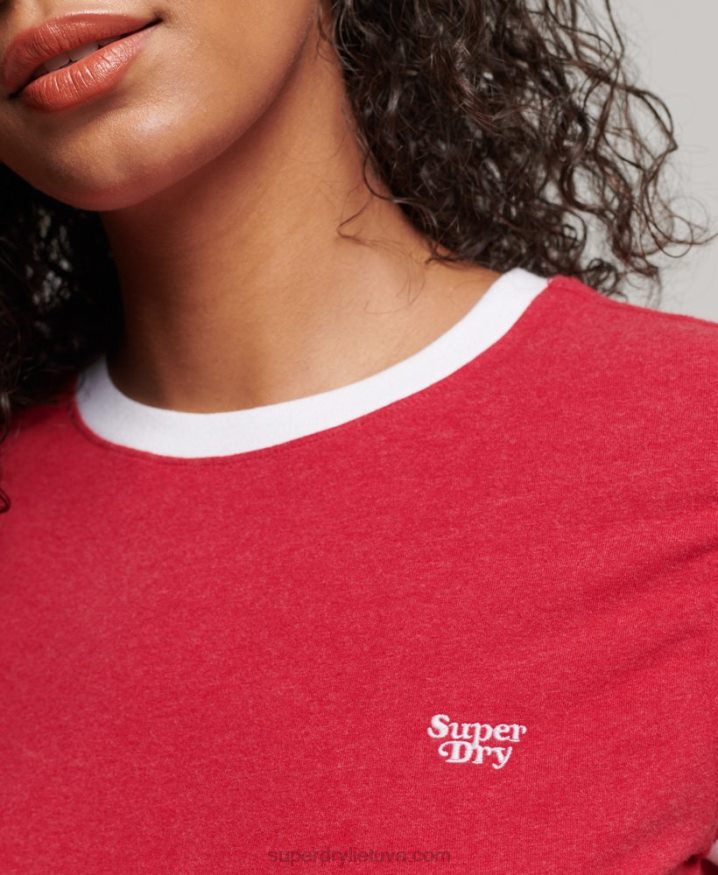 Superdry Ringer T-Shirt Red Women