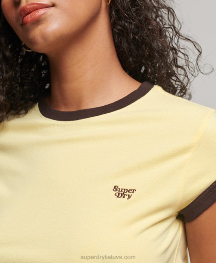 Superdry Ringer T-Shirt Yellow Women