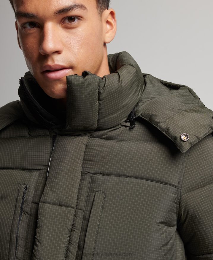 Superdry Ripstop Longline Puffer Jacket Green Men