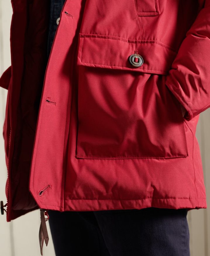 Superdry Rookie Down Parka Coat Red Men