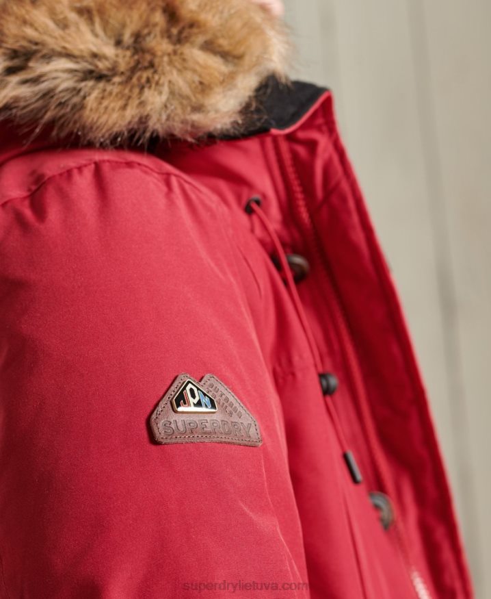 Superdry Rookie Down Parka Coat Red Men