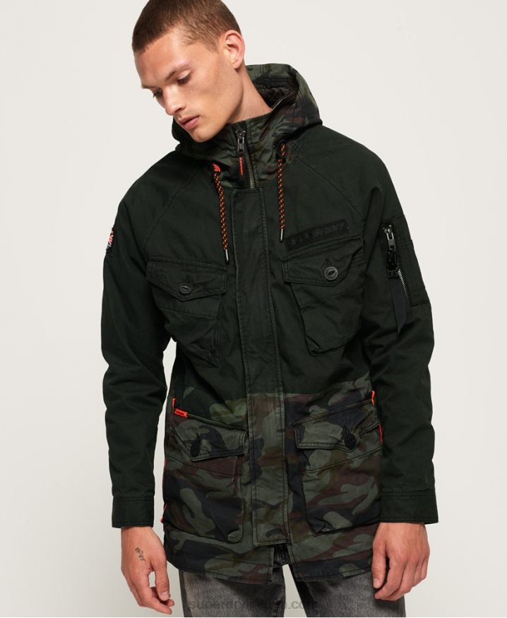 Superdry Rookie Panther Elevated Parka Jacket Green Men