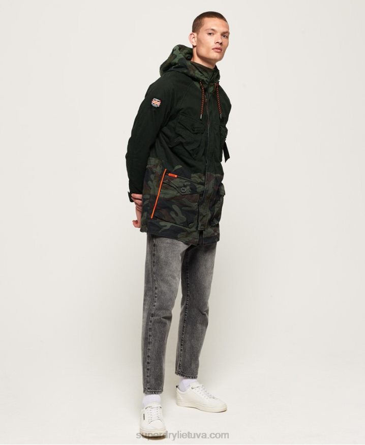 Superdry Rookie Panther Elevated Parka Jacket Green Men