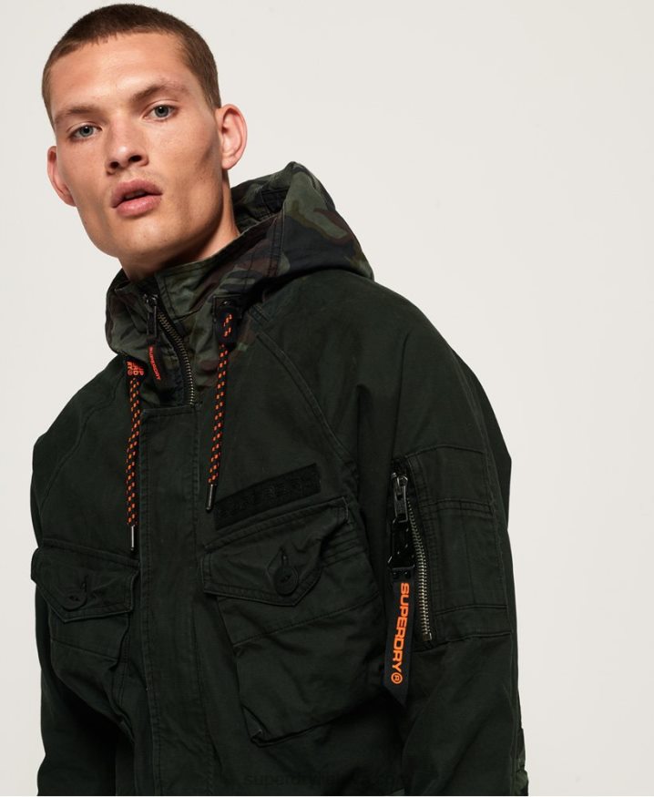 Superdry Rookie Panther Elevated Parka Jacket Green Men