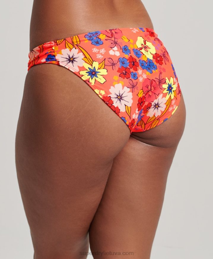 Superdry Ruched Recycled Bikini Briefs Orange Women