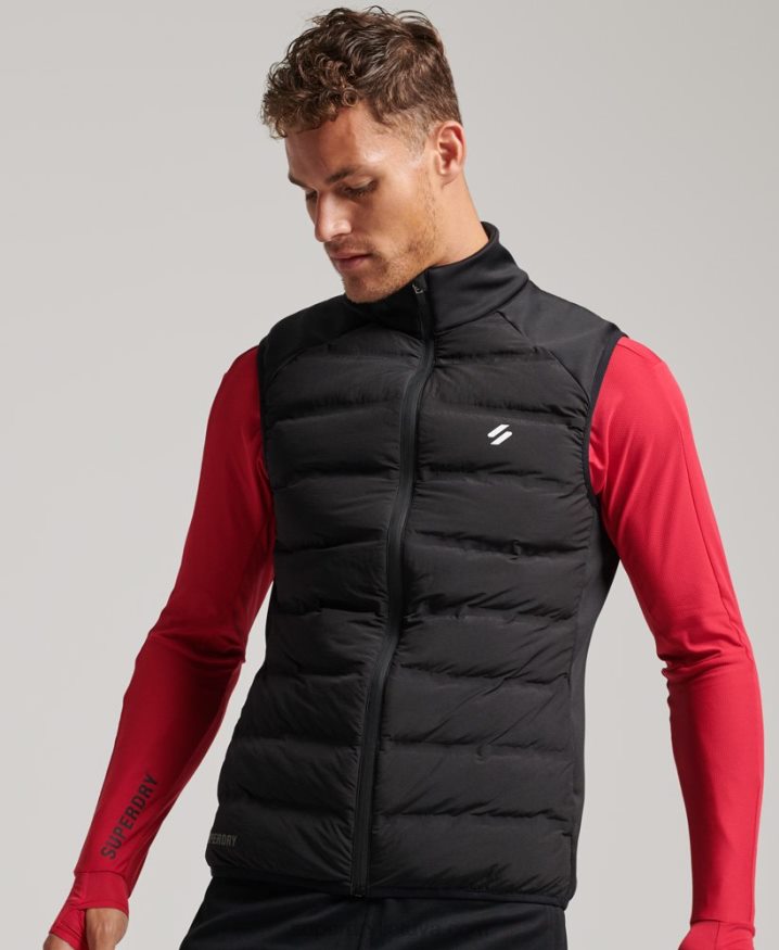 Superdry Run Hybrid Padded Gilet Black Men