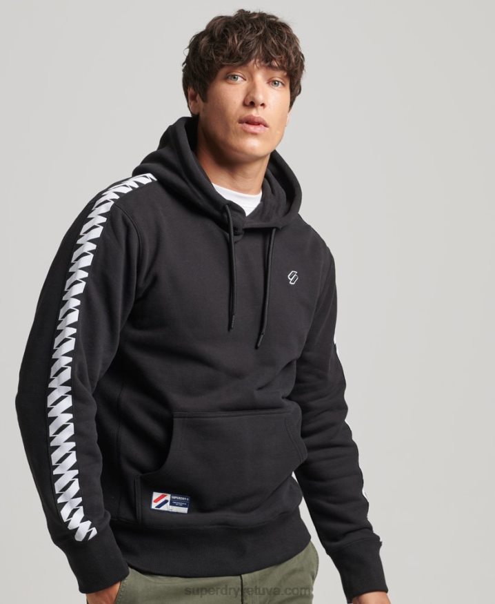 Superdry S Logo Tape Hoodie Black Men