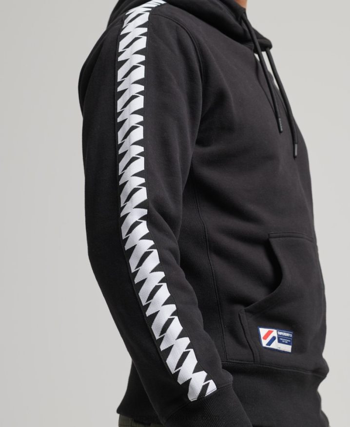 Superdry S Logo Tape Hoodie Black Men