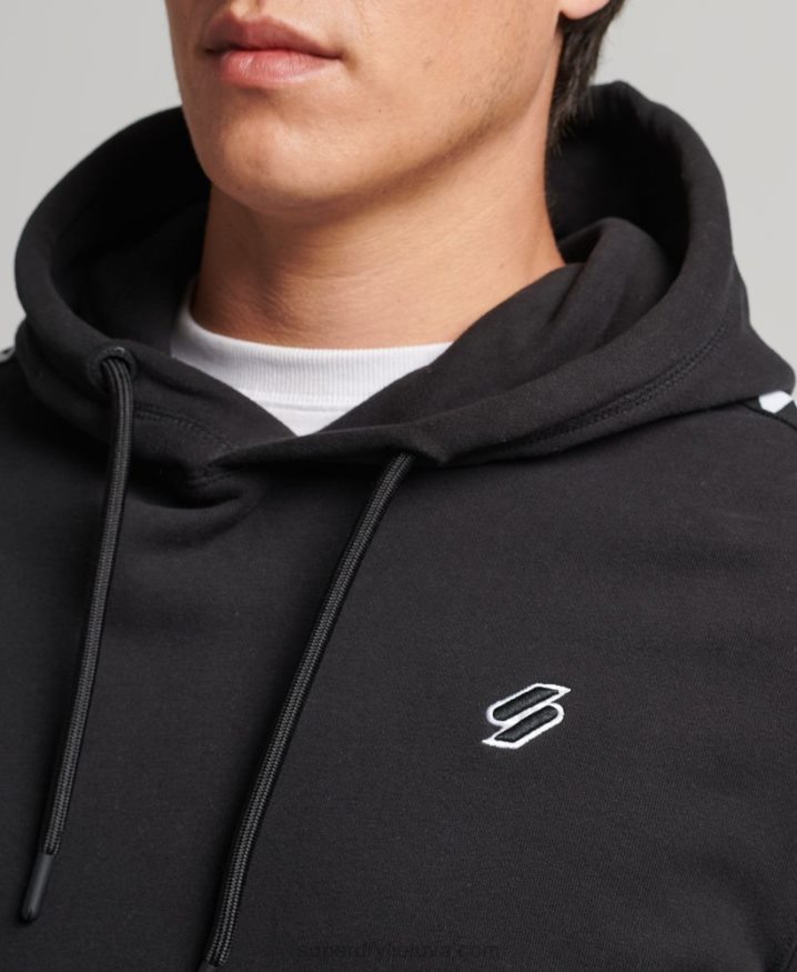 Superdry S Logo Tape Hoodie Black Men