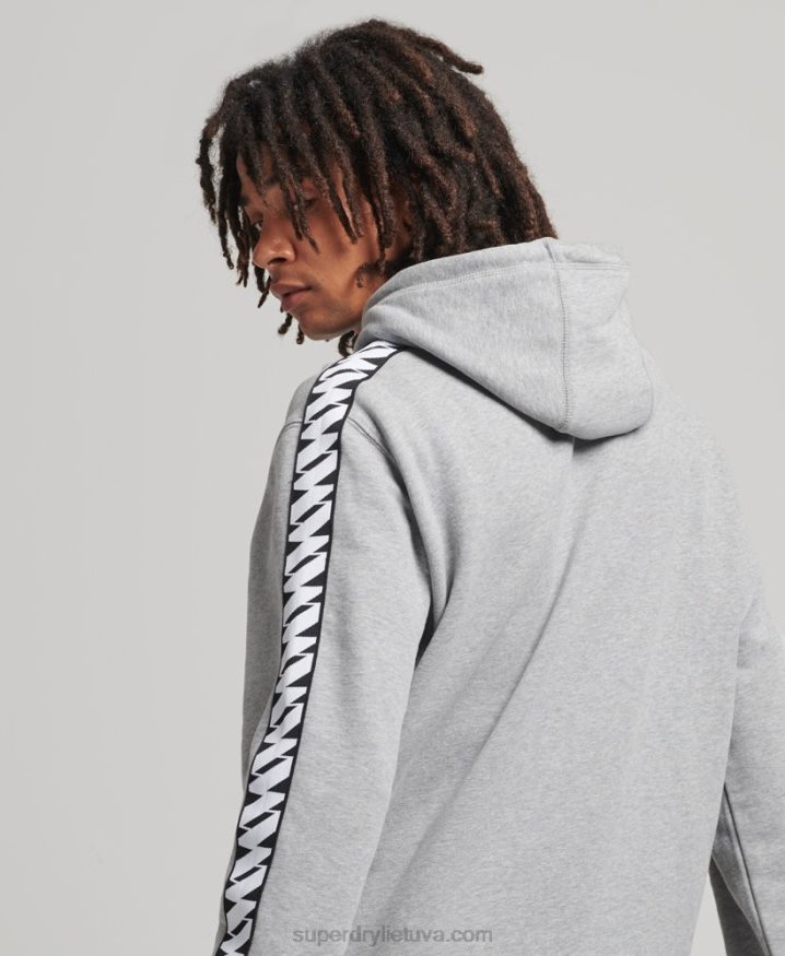 Superdry S Logo Tape Hoodie Grey Men