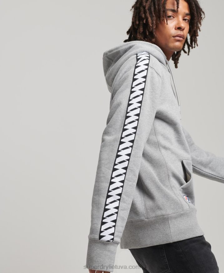 Superdry S Logo Tape Hoodie Grey Men