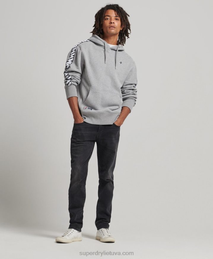 Superdry S Logo Tape Hoodie Grey Men