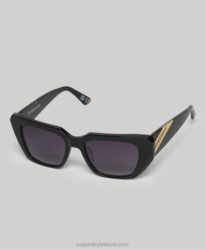 Superdry SDR 90s Angular Sunglasses Black Women