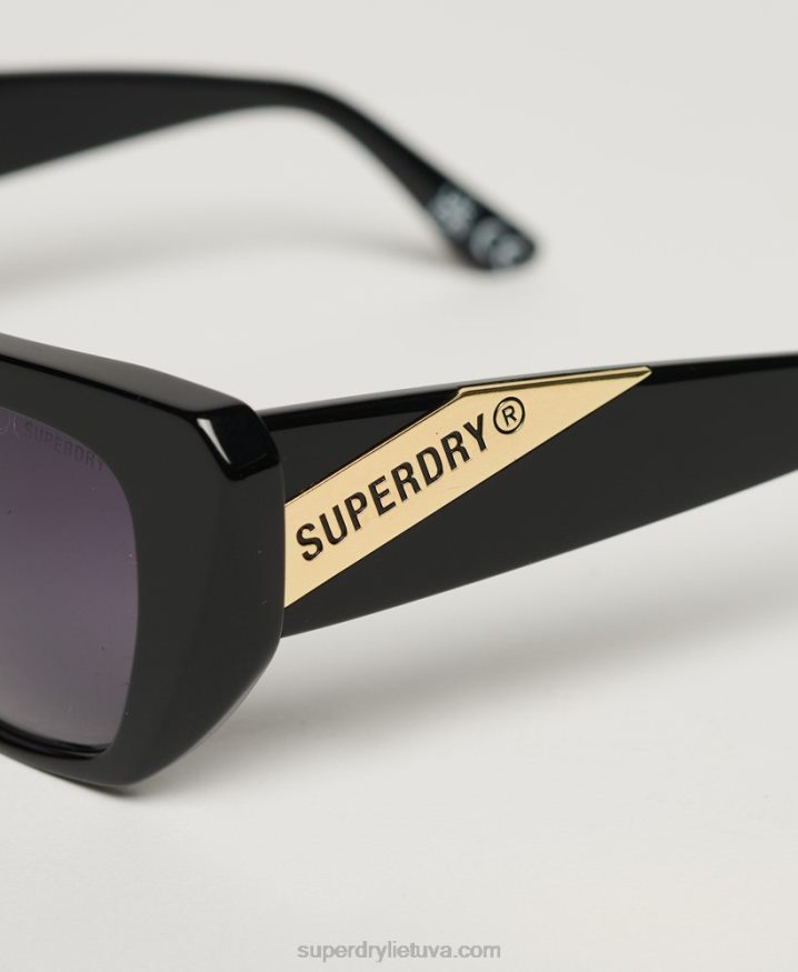 Superdry SDR 90s Angular Sunglasses Black Women