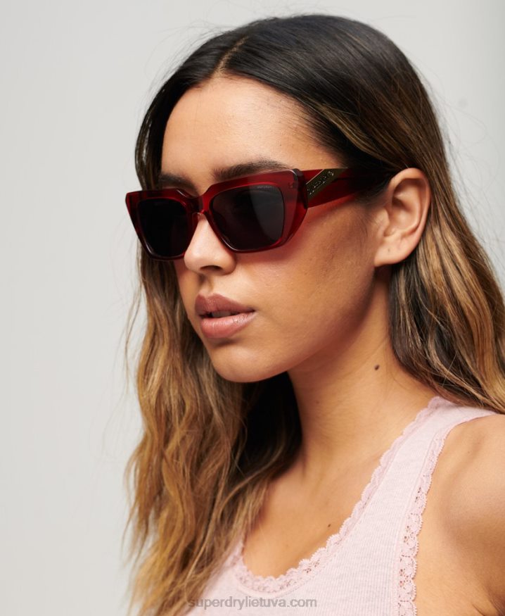 Superdry SDR 90s Angular Sunglasses Red Women