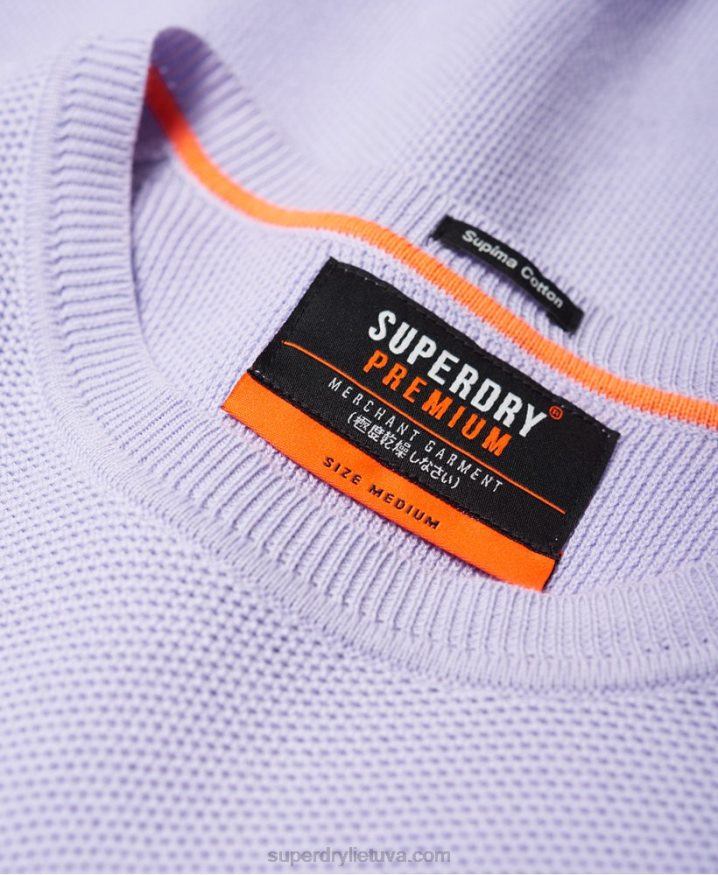 Superdry SUPIMA Cotton Crew jumper Purple Men