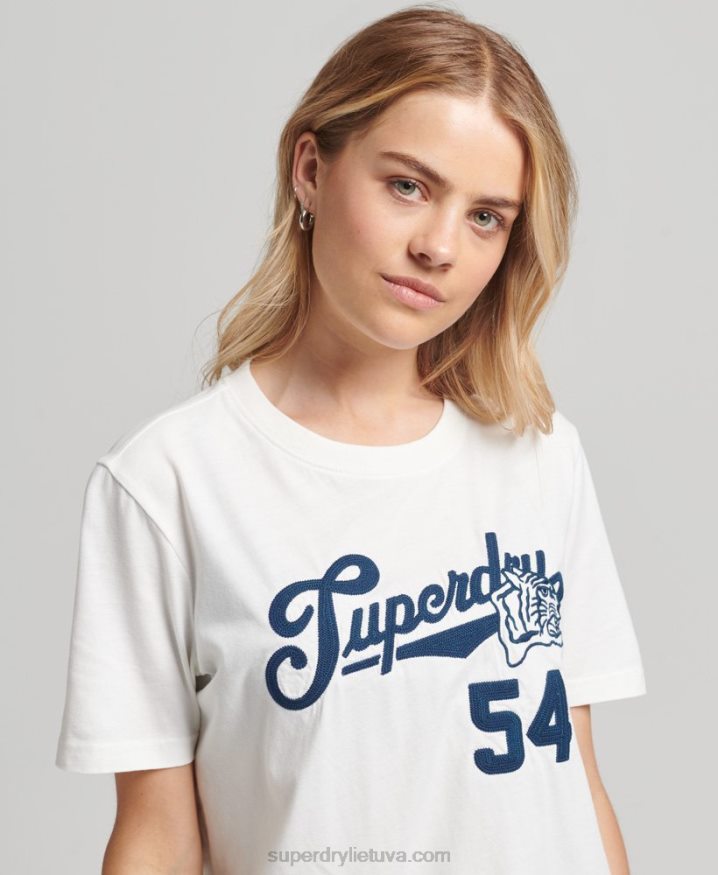 Superdry Script Style College T-Shirt White Women