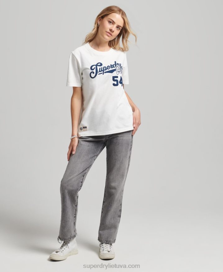 Superdry Script Style College T-Shirt White Women