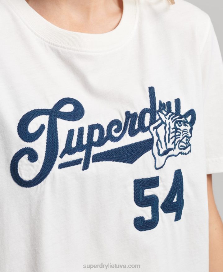 Superdry Script Style College T-Shirt White Women