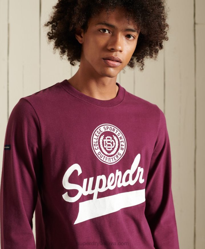 Superdry Script Style Long Sleeve Top Purple Men