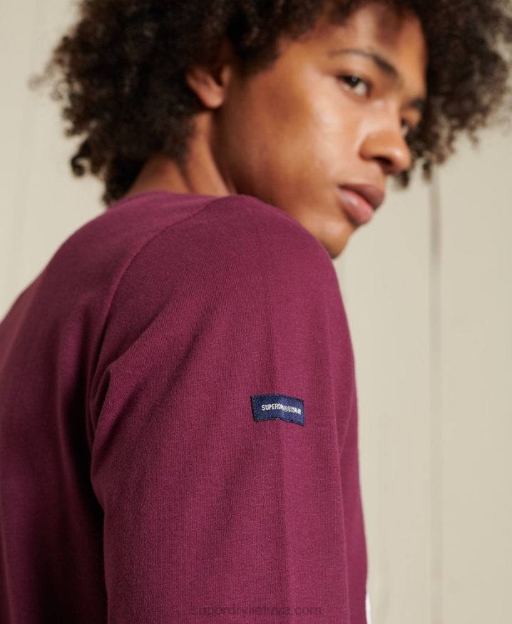 Superdry Script Style Long Sleeve Top Purple Men