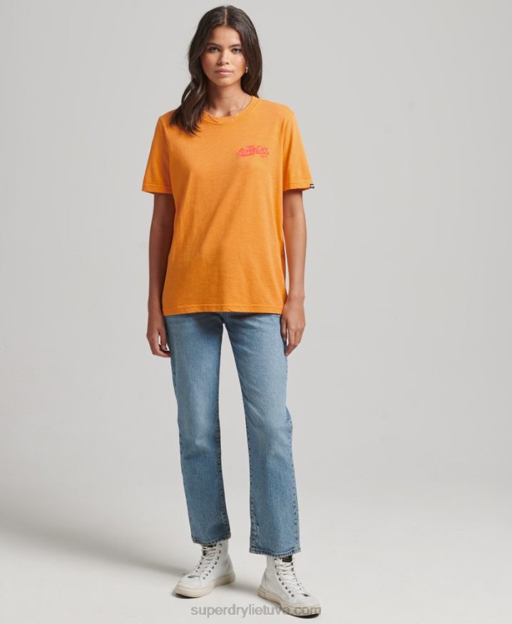 Superdry Script Style Neon T-Shirt Orange Women