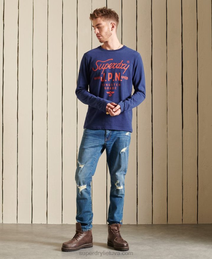 Superdry Script Style Workwear Top Blue Men