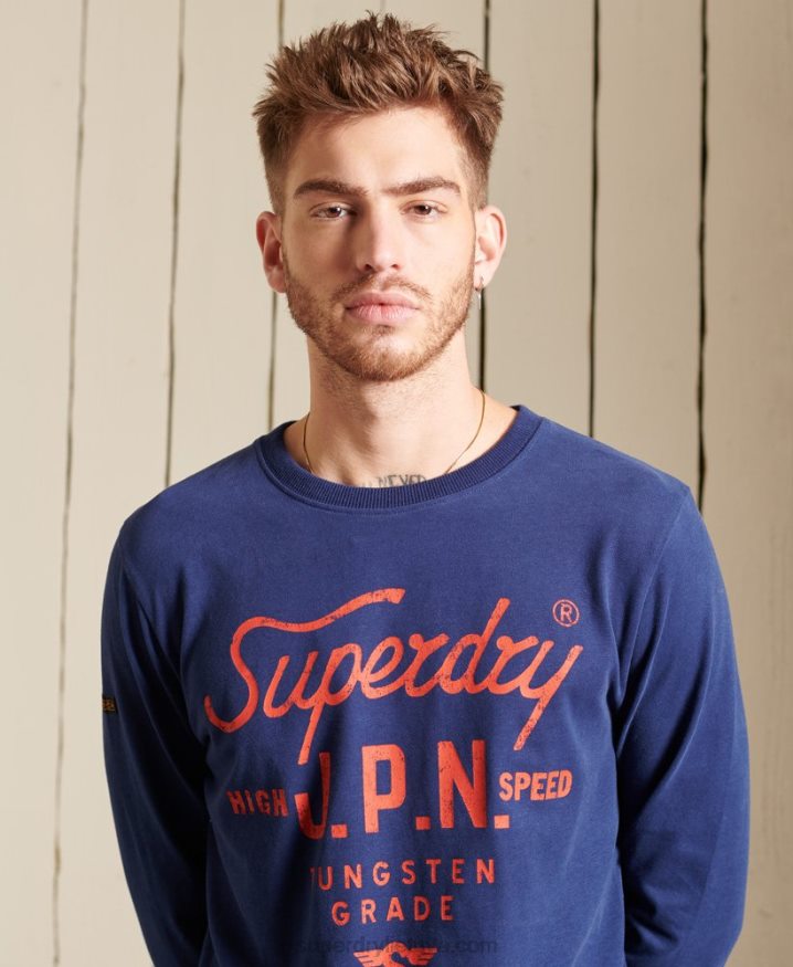 Superdry Script Style Workwear Top Blue Men