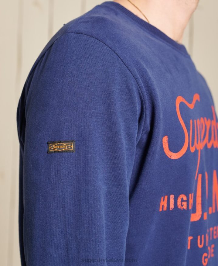 Superdry Script Style Workwear Top Blue Men