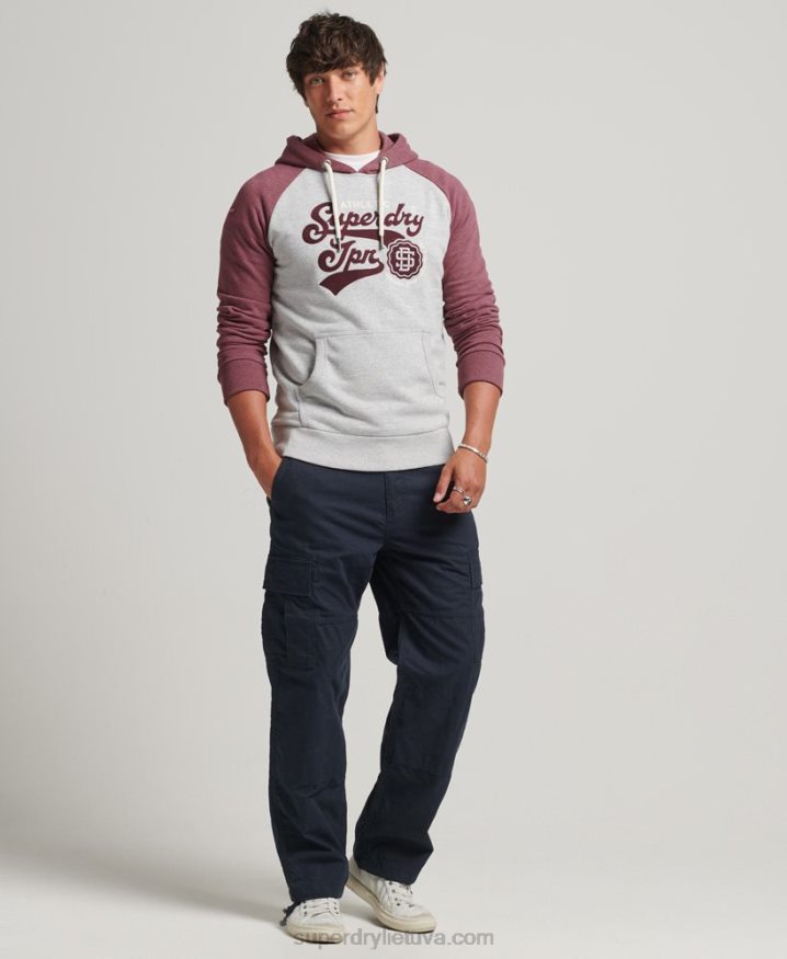 Superdry Scripted College Hoodie Grey Men