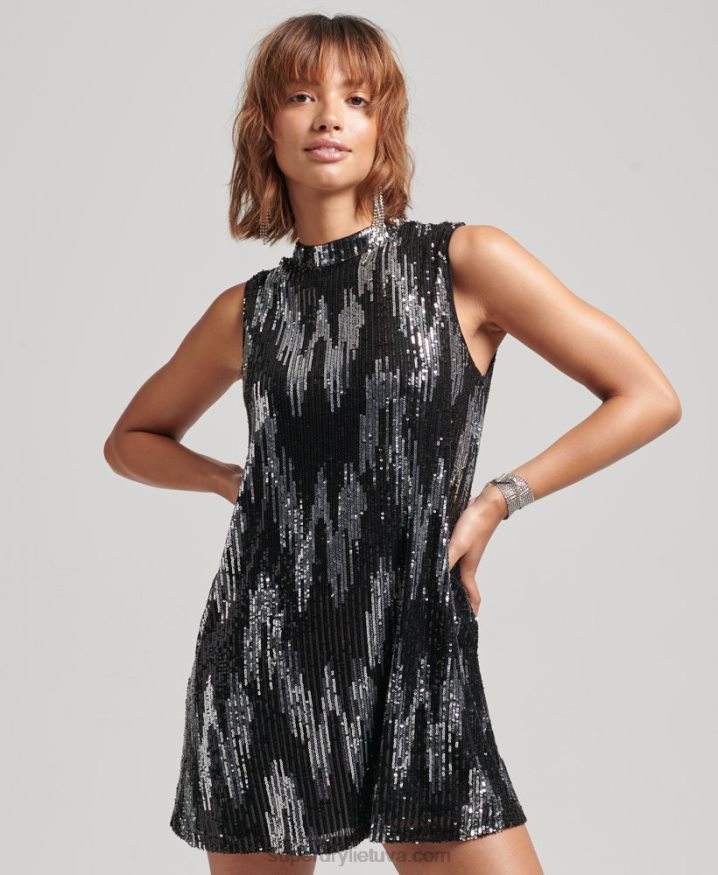 Superdry Sequin A Line Mini Dress Multi Women