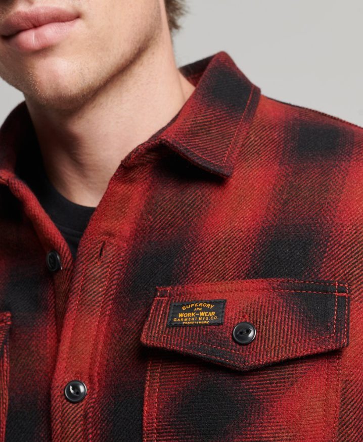 Superdry Sherpa Lined Miller Wool Overshirt Red Men