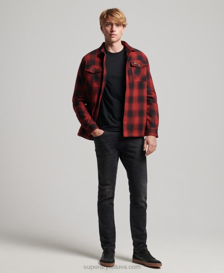 Superdry Sherpa Lined Miller Wool Overshirt Red Men