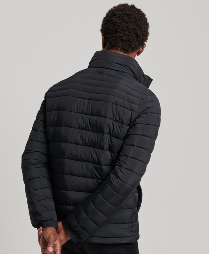 Superdry Short Lightweight Puffer Coat Black Men