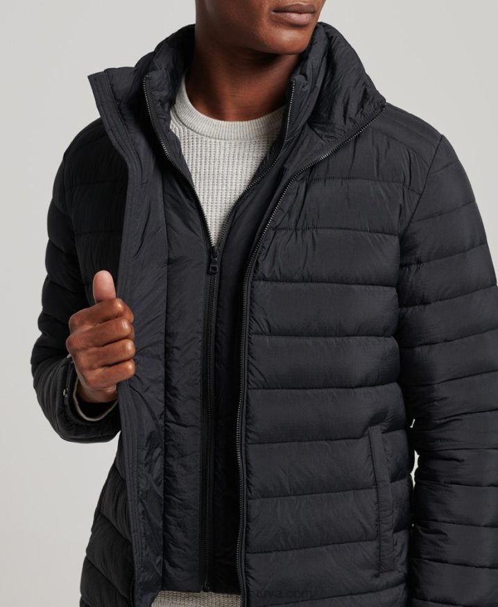 Superdry Short Lightweight Puffer Coat Black Men