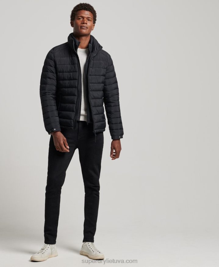 Superdry Short Lightweight Puffer Coat Black Men