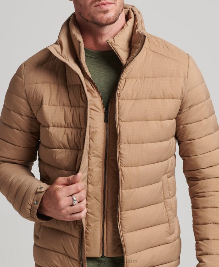 Superdry Short Lightweight Puffer Coat Brown Men