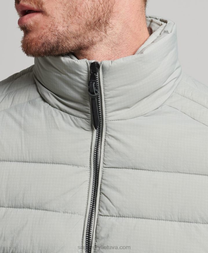 Superdry Short Lightweight Puffer Coat Light Grey Men