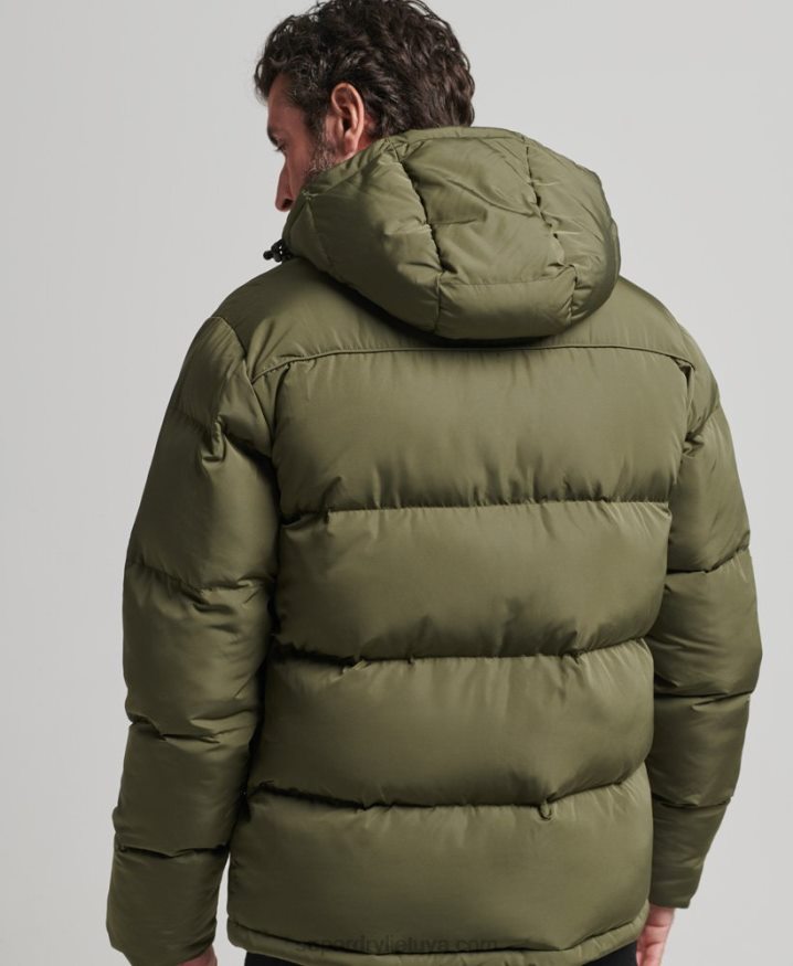 Superdry Short Puffer Coat Khaki Men