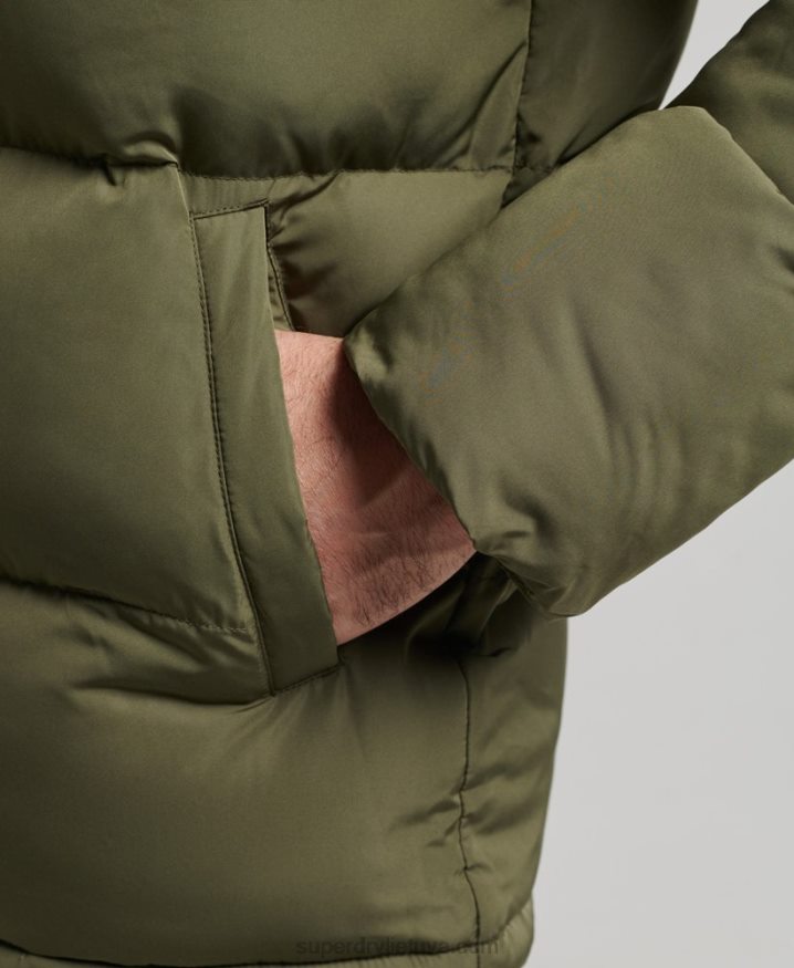 Superdry Short Puffer Coat Khaki Men