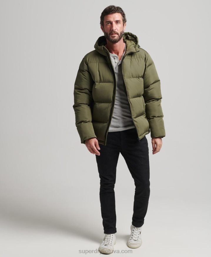 Superdry Short Puffer Coat Khaki Men