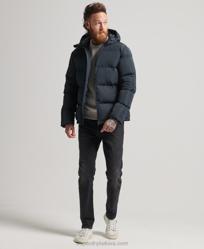 Superdry Short Puffer Coat Navy Men