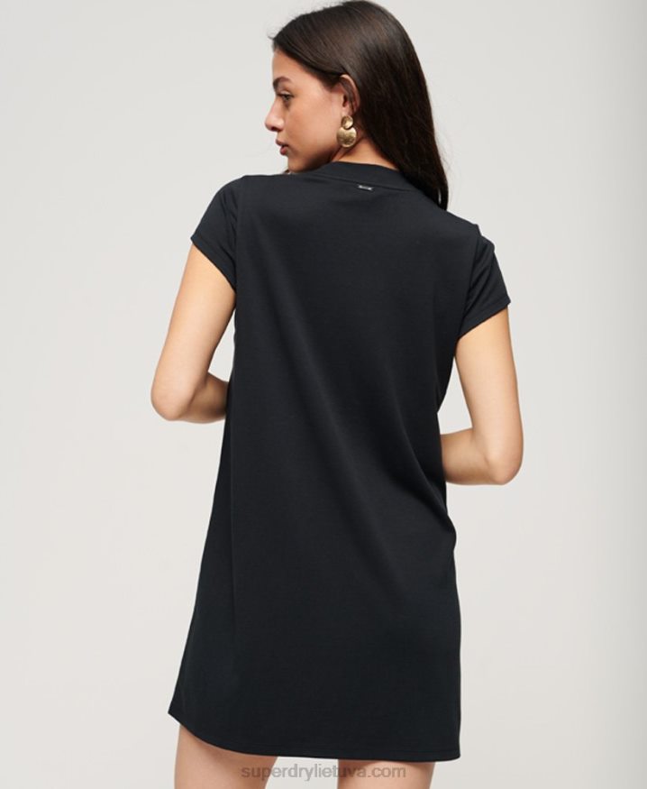 Superdry Short Sleeve A-line Mini Dress Black Women