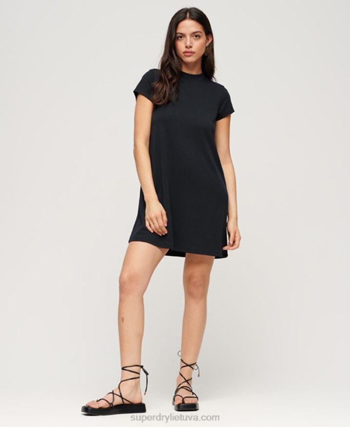 Superdry Short Sleeve A-line Mini Dress Black Women