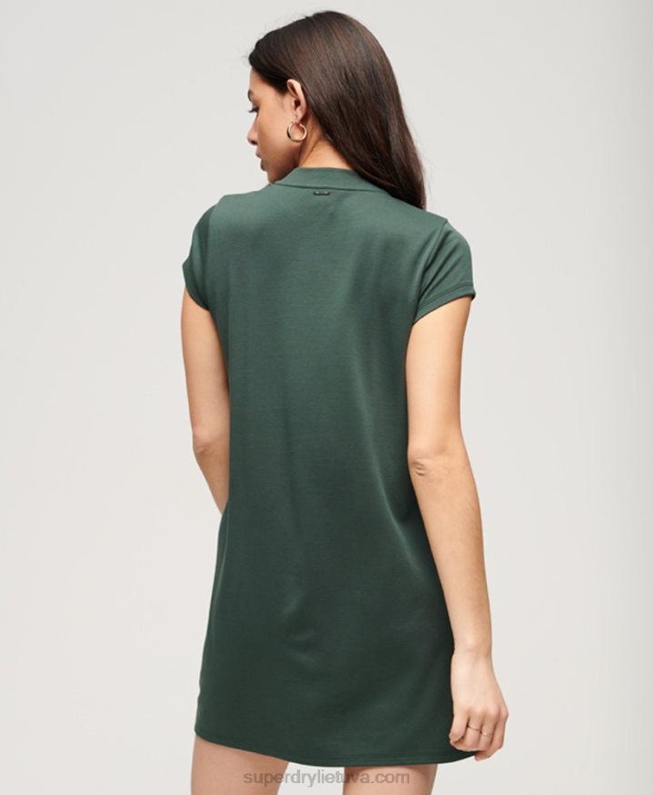 Superdry Short Sleeve A-line Mini Dress Green Women