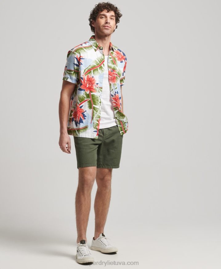 Superdry Short Sleeve Hawaiian Shirt White Men