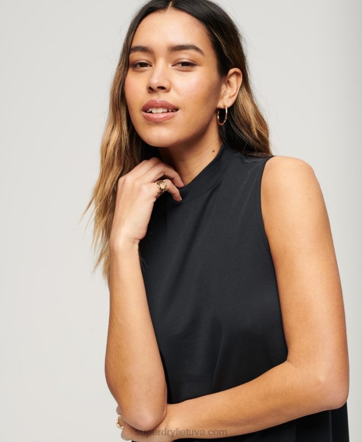 Superdry Sleeveless A-Line Mini Dress Black Women